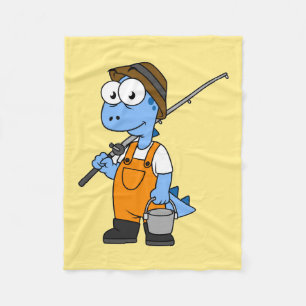 Illustration eines Allosaurus-Fischers. Fleecedecke