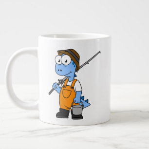Illustration eines Allosaurus-Fischers. Jumbo-Tasse