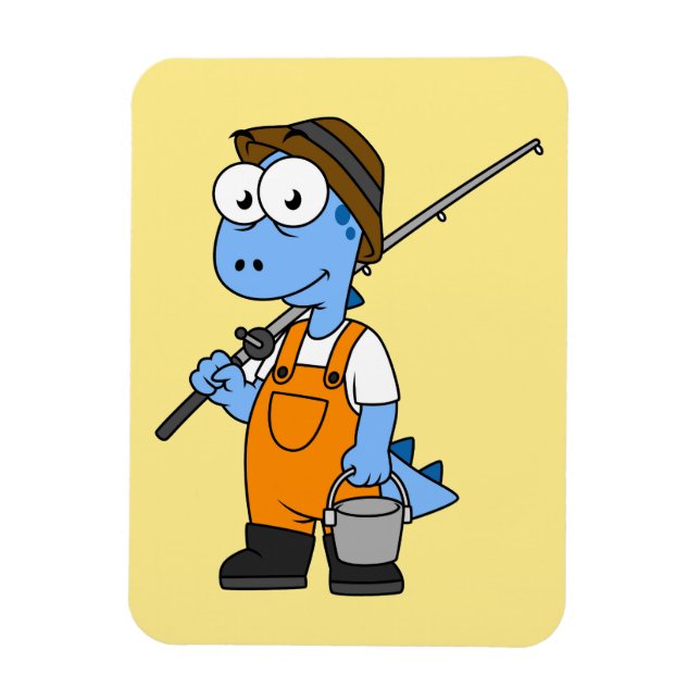 Illustration eines Allosaurus-Fischers. Magnet (Vertikal)