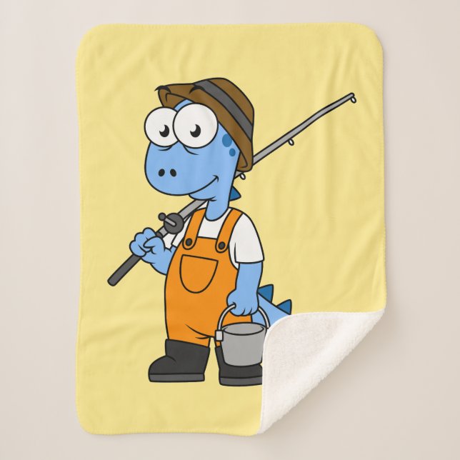 Illustration eines Allosaurus-Fischers. Sherpadecke (Vorderseite)