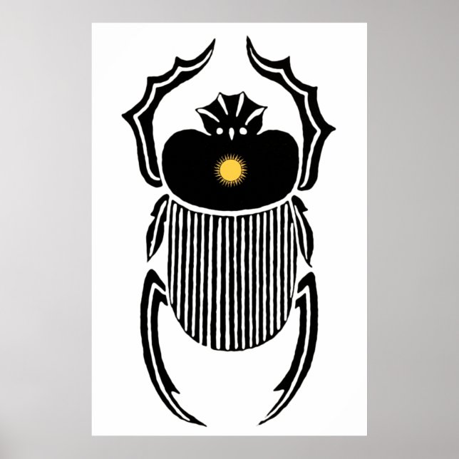 Illustration eines altägyptischen Skarabäus Poster (Vorne)