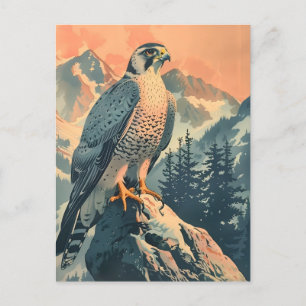 Illustration eines alten Gerfalken Postkarte
