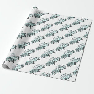 Illustration eines alten Lastwagens Geschenkpapier