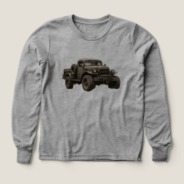 Illustration eines alten Militärausrüstung-LKWs (Design Vorderseite)