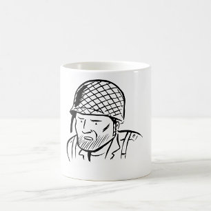 Illustration eines amerikanischen Soldaten Kaffeetasse
