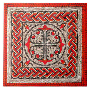 Illustration eines antiken römischen Mosaiks schar Fliese