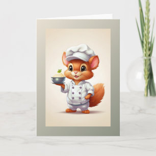 Illustration eines Baby-Eichhörnchen-Kochs als Gru Karte