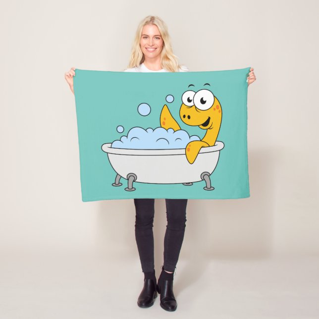 Illustration eines Badesauges Ness Monster. Fleecedecke (Beispiel)
