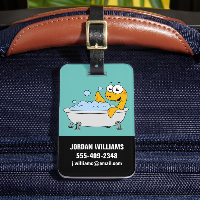 Illustration eines Badesauges Ness Monster. Gepäckanhänger (Vorderseite Insitu 2)