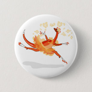 Illustration eines Ballerina TanzRaptors. 2 Button