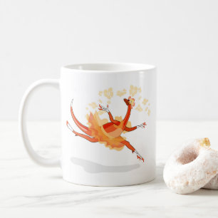 Illustration eines Ballerina TanzRaptors. 2 Kaffeetasse