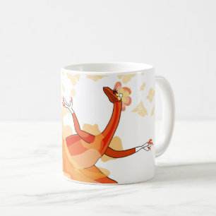 Illustration eines Ballerina TanzRaptors. 2 Kaffeetasse