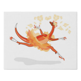 Illustration eines Ballerina TanzRaptors. 2 Künstlicher Leinwanddruck