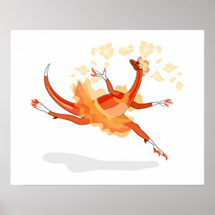 Illustration eines Ballerina TanzRaptors. 2 Poster
