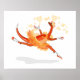 Illustration eines Ballerina TanzRaptors. 2 Poster (Vorne)