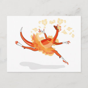 Illustration eines Ballerina TanzRaptors. 2 Postkarte