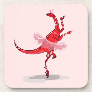 Illustration eines Ballerina TanzRaptors. Getränkeuntersetzer