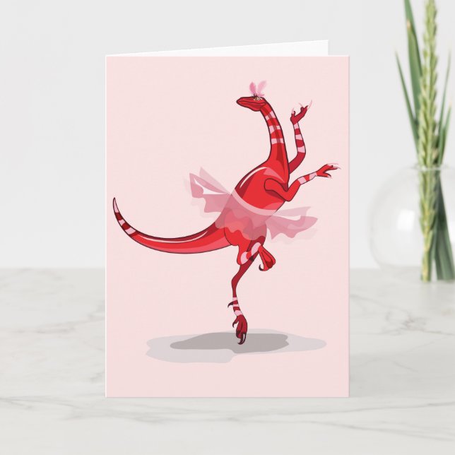 Illustration eines Ballerina TanzRaptors. Karte (Vorderseite)