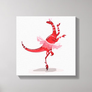 Illustration eines Ballerina TanzRaptors. Leinwanddruck