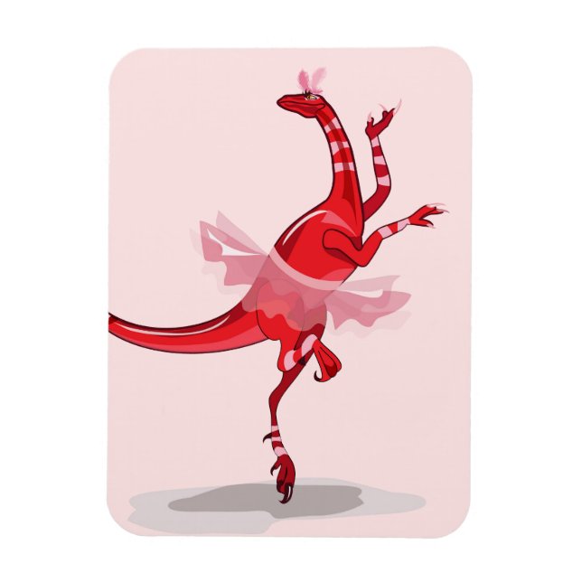 Illustration eines Ballerina TanzRaptors. Magnet (Vertikal)