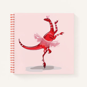Illustration eines Ballerina TanzRaptors. Notizbuch