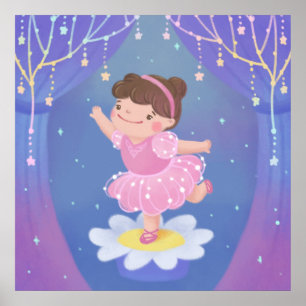 Illustration eines Ballerina-Traumfantasie Poster