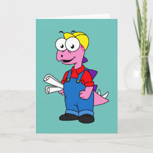 Illustration eines Bauarbeiters für Stegosaurus. Karte