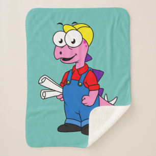 Illustration eines Bauarbeiters für Stegosaurus. Sherpadecke