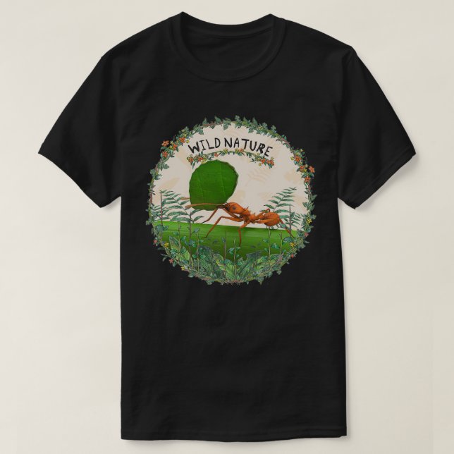Illustration eines Blattschnitts Ant T-Shirt (Design vorne)