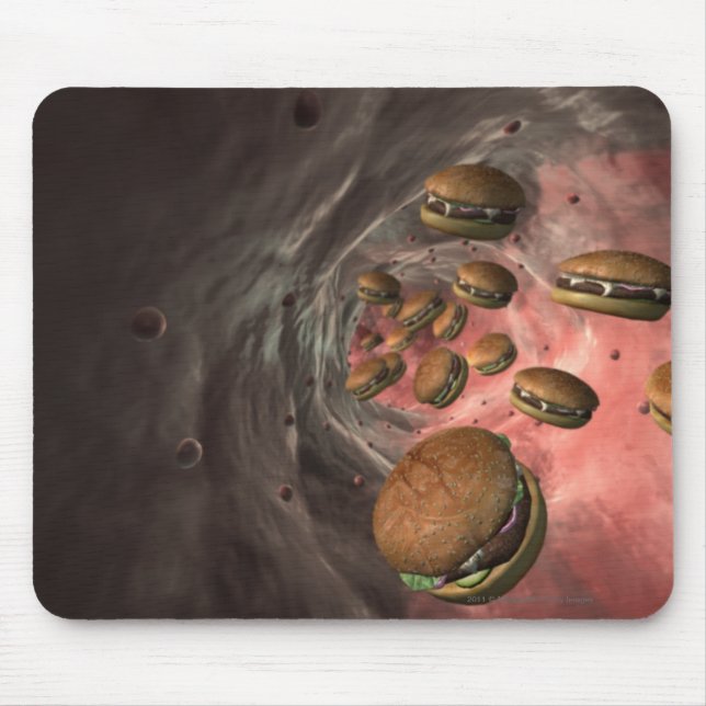 Illustration eines Blutgefäßes mit Burgern Mousepad (Vorne)