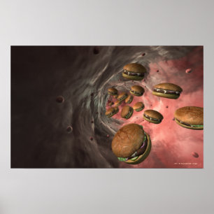 Illustration eines Blutgefäßes mit Burgern Poster