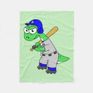 Illustration eines Brontosaurus Baseball-Spielers. Fleecedecke
