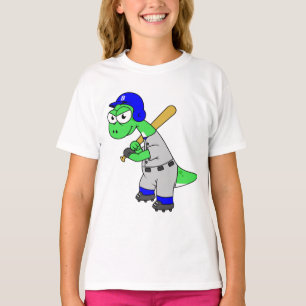 Illustration eines Brontosaurus Baseball-Spielers. T-Shirt