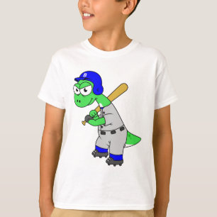 Illustration eines Brontosaurus Baseball-Spielers. T-Shirt