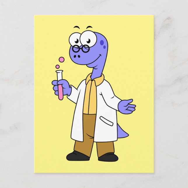 Illustration eines Brontosaurus-Chemisten. Postkarte (Vorderseite)