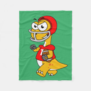 Illustration eines Brontosaurus, der Fußball spiel Fleecedecke