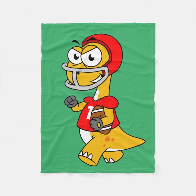 Illustration eines Brontosaurus, der Fußball spiel Fleecedecke (Vorderseite)