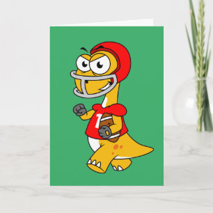 Illustration eines Brontosaurus, der Fußball spiel Karte