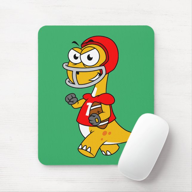Illustration eines Brontosaurus, der Fußball spiel Mousepad (Mit Mouse)