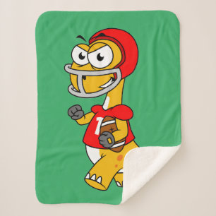 Illustration eines Brontosaurus, der Fußball spiel Sherpadecke