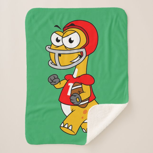 Illustration eines Brontosaurus, der Fußball spiel Sherpadecke (Vorderseite)