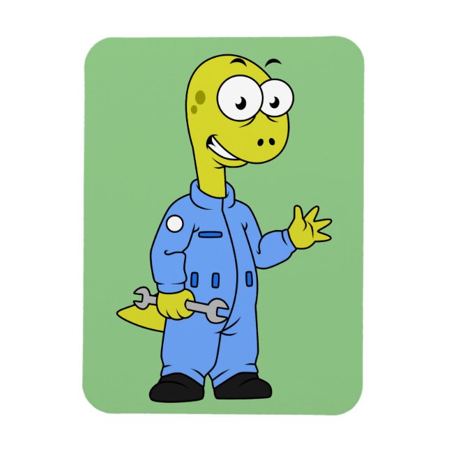 Illustration eines Brontosaurus-Mechanismus. Magnet (Vertikal)