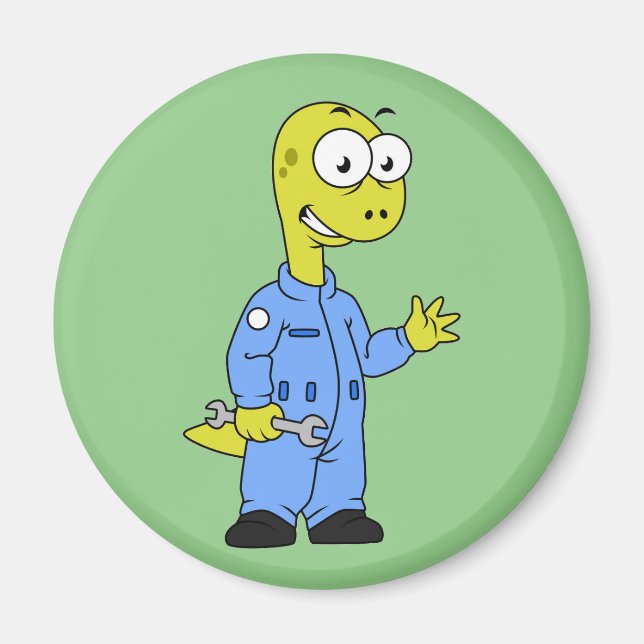 Illustration eines Brontosaurus-Mechanismus. Magnet (Vorne)