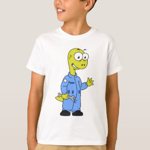 Illustration eines Brontosaurus-Mechanismus. T-Shirt
