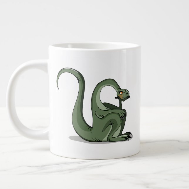 Illustration eines Cartoon Brontosaurus Denken. Jumbo-Tasse (Links)
