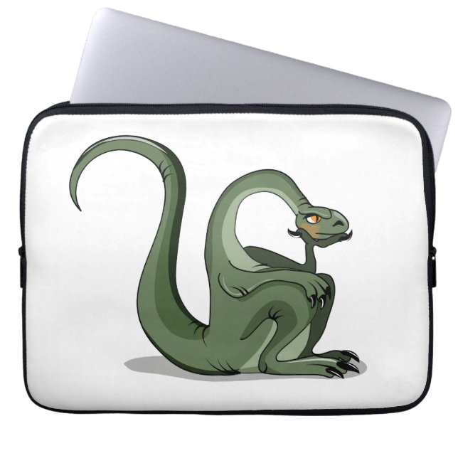 Illustration eines Cartoon Brontosaurus Denken. Laptopschutzhülle (Vorderseite)