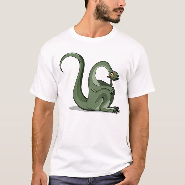 Illustration eines Cartoon Brontosaurus Denken. T-Shirt (Vorderseite)