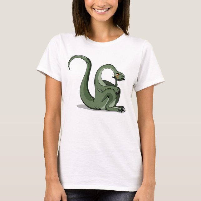 Illustration eines Cartoon Brontosaurus Denken. T-Shirt (Vorderseite)