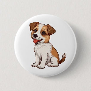Illustration eines Cartoon-Hundes Button