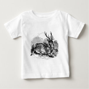 Illustration eines Damhirschbocks im Vintage-Stil Baby T-shirt